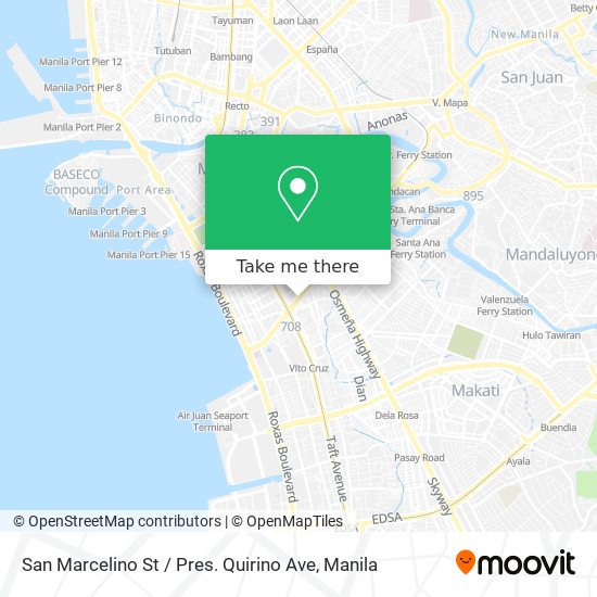 San Marcelino St / Pres. Quirino Ave map