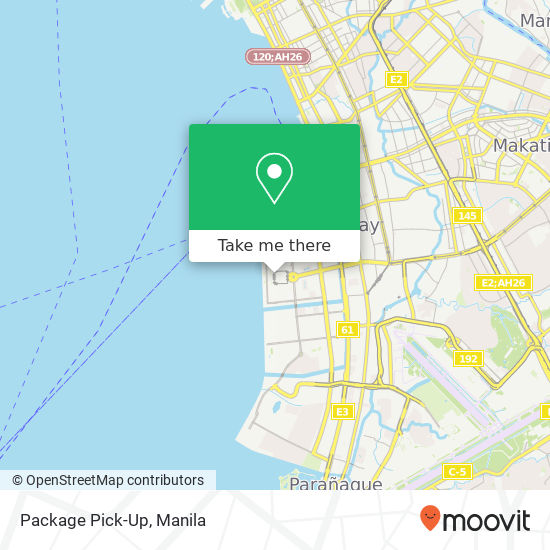 Package Pick-Up map