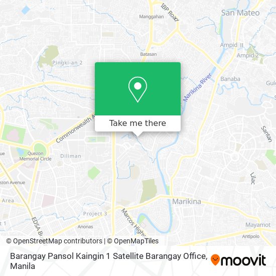 Barangay Pansol Kaingin 1 Satellite Barangay Office map