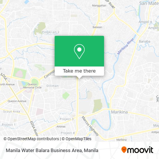 Manila Water Balara Business Area map