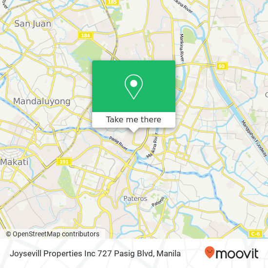 Joysevill Properties Inc 727 Pasig Blvd map