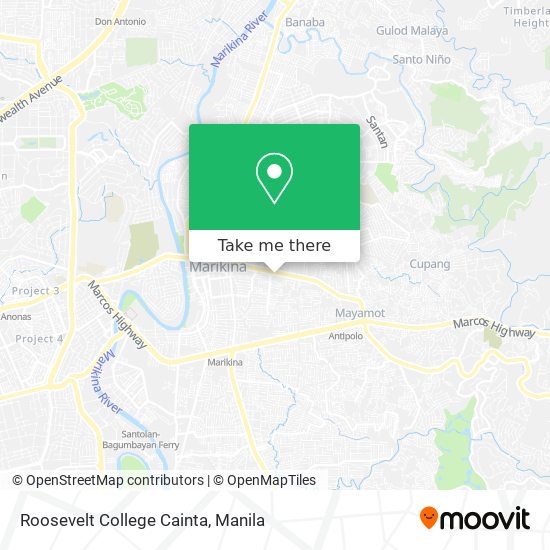 Roosevelt College Cainta map