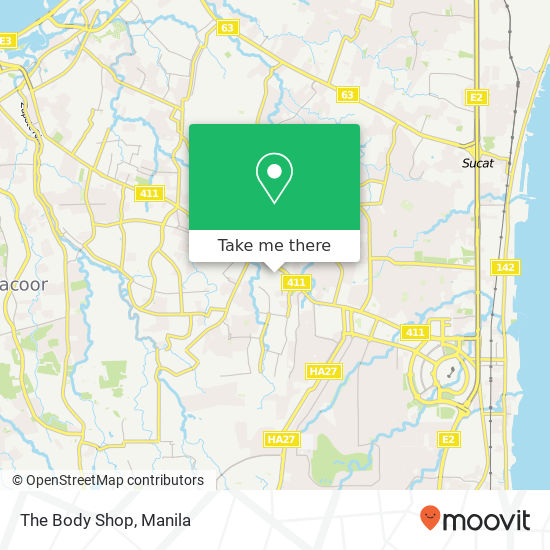 The Body Shop map