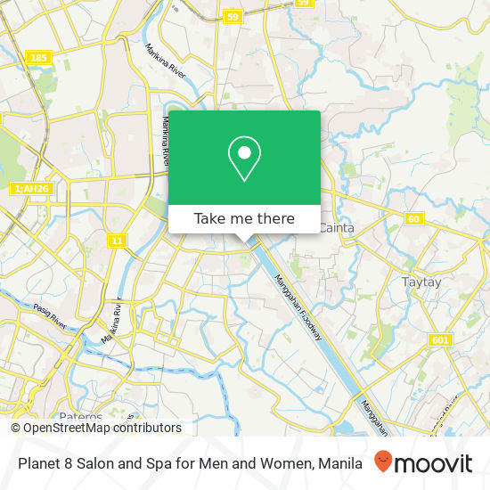 Planet 8 Salon and Spa for Men and Women map