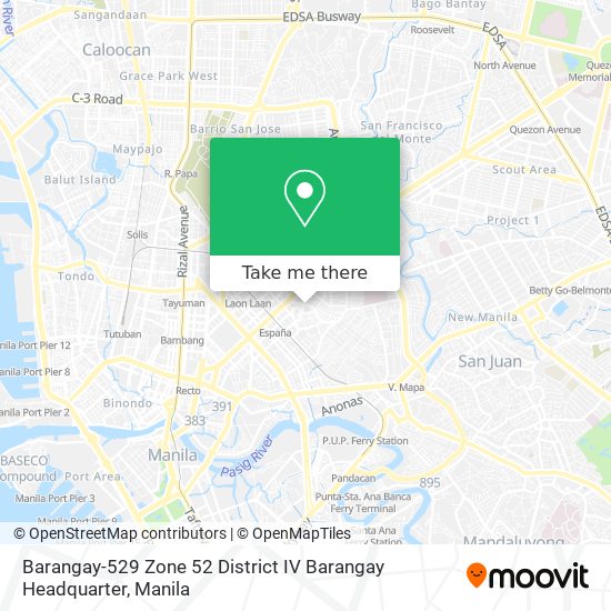 Barangay-529 Zone 52 District IV Barangay Headquarter map