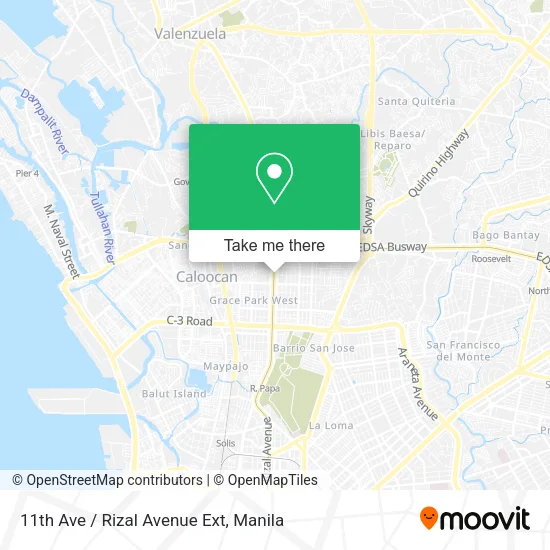 11th Ave / Rizal Avenue Ext map