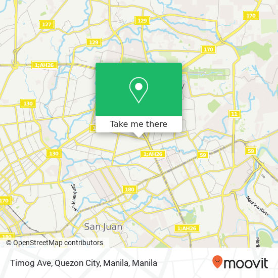 Timog Ave, Quezon City, Manila map