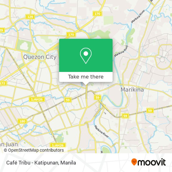 Café Tribu - Katipunan map
