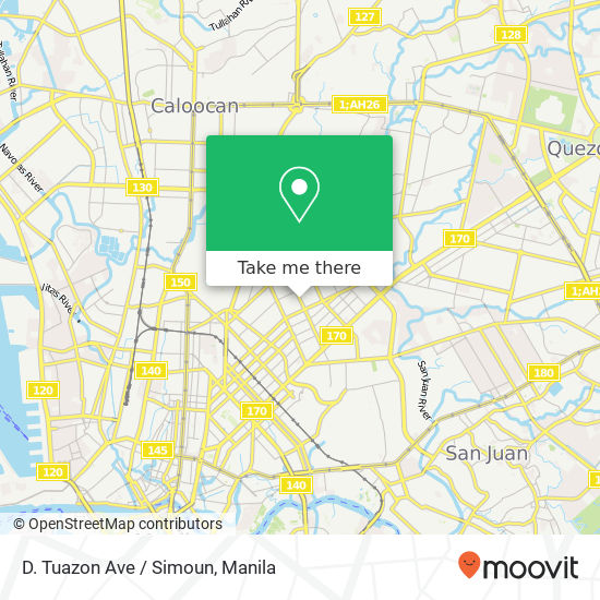 D. Tuazon Ave / Simoun map