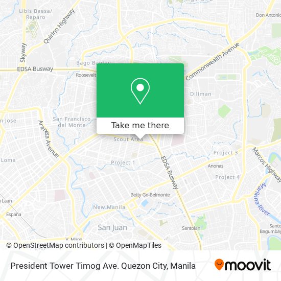 President Tower Timog Ave. Quezon City map