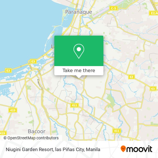 Niugini Garden Resort, las Piñas City map