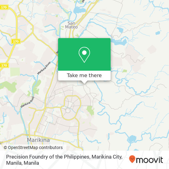 Precision Foundry of the Philippines, Marikina City, Manila map