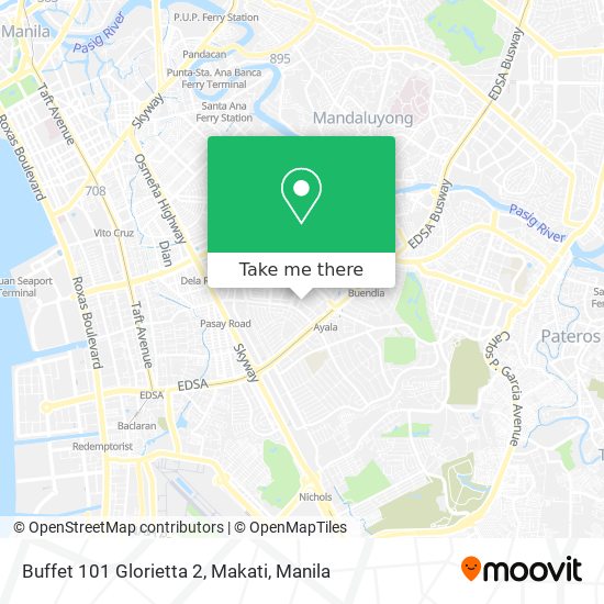 Buffet 101 Glorietta 2, Makati map