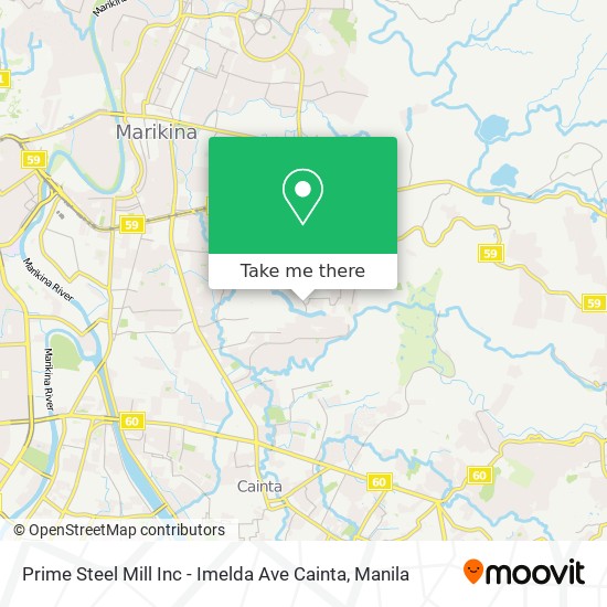 Prime Steel Mill Inc - Imelda Ave Cainta map