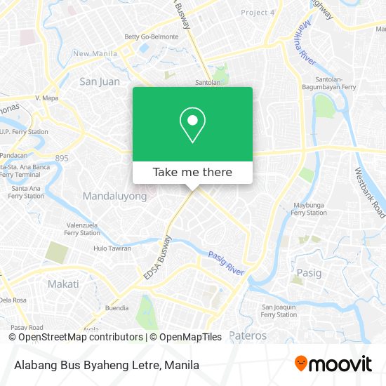 Alabang Bus Byaheng Letre map