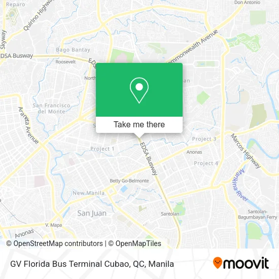GV Florida Bus Terminal Cubao, QC map