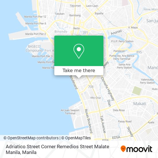 Adriatico Street Corner Remedios Street Malate Manila map