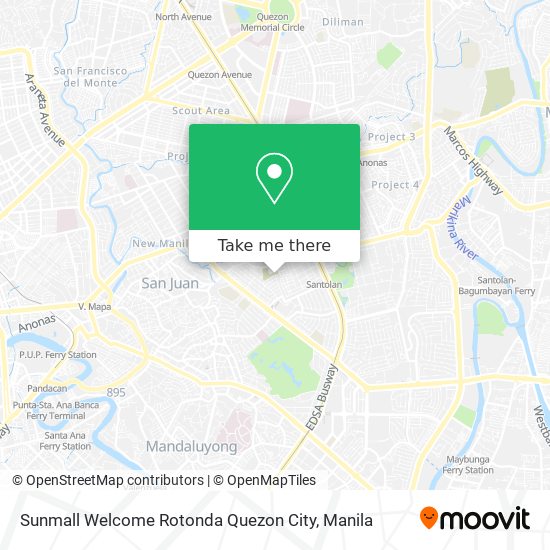 Sunmall Welcome Rotonda Quezon City map