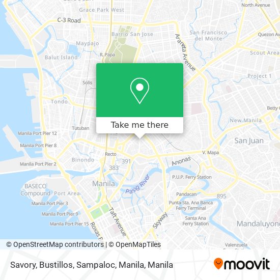 Savory, Bustillos, Sampaloc, Manila map