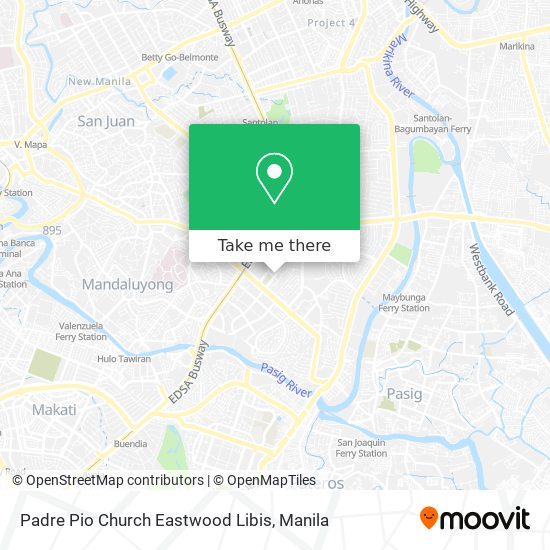 Padre Pio Church Eastwood Libis map