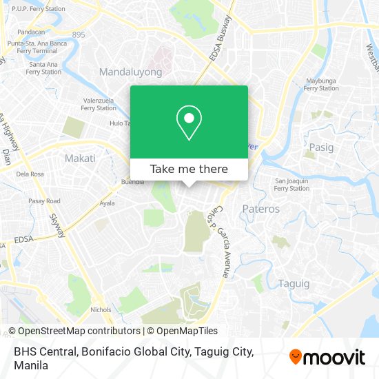 BHS Central, Bonifacio Global City, Taguig City map