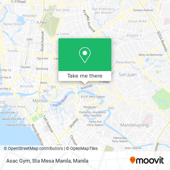 Asac Gym, Sta Mesa Manila map