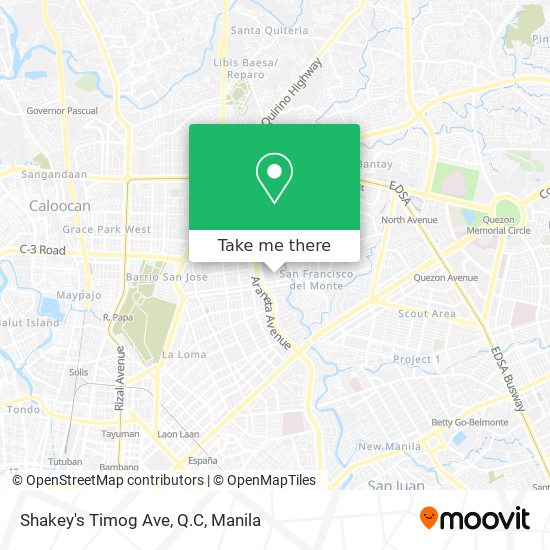 Shakey's Timog Ave, Q.C map