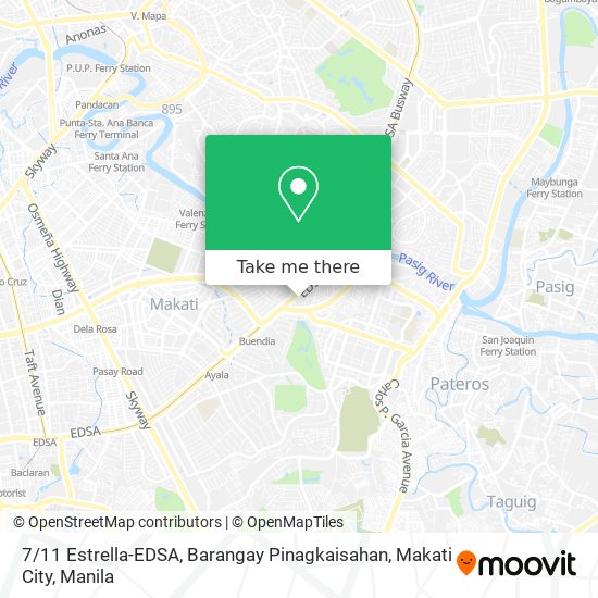 7 / 11 Estrella-EDSA, Barangay Pinagkaisahan, Makati City map