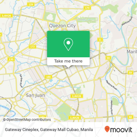Gateway Cineplex, Gateway Mall Cubao map