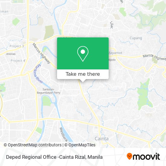 Deped Regional Office -Cainta Rizal map
