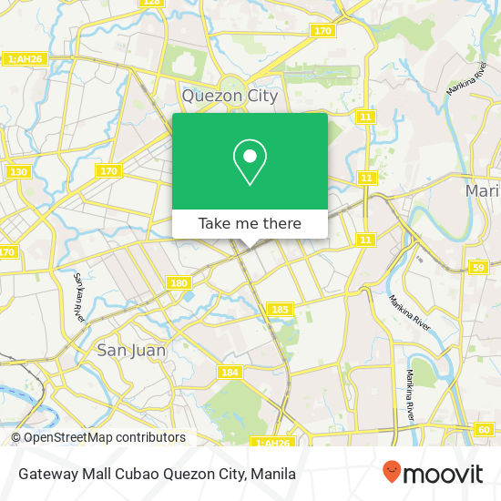 Gateway Mall Cubao Quezon City map