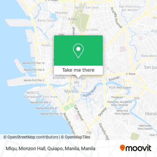 Mlqu, Monzon Hall, Quiapo, Manila map