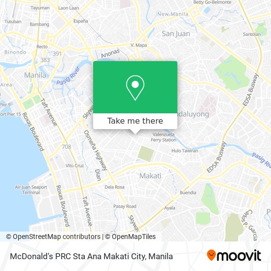 McDonald's PRC Sta Ana Makati City map