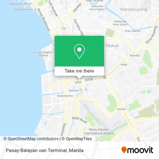 Pasay-Balayan van Terminal map