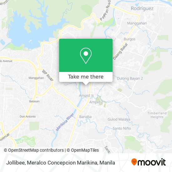 Jollibee, Meralco Concepcion Marikina map