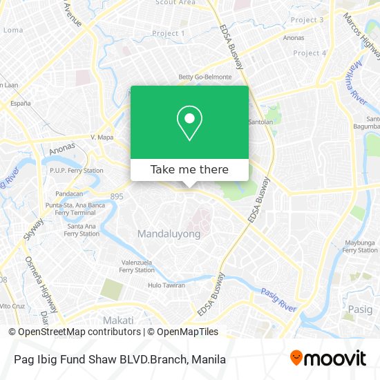 Pag Ibig Fund Shaw BLVD.Branch map