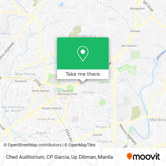 Ched Auditorium, CP Garcia, Up Diliman map