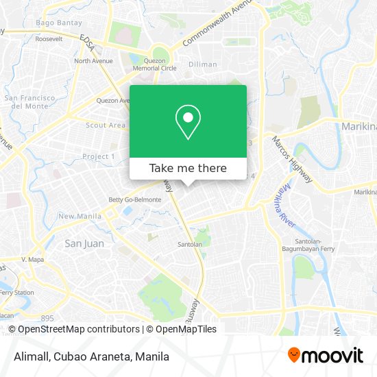 Alimall, Cubao Araneta map