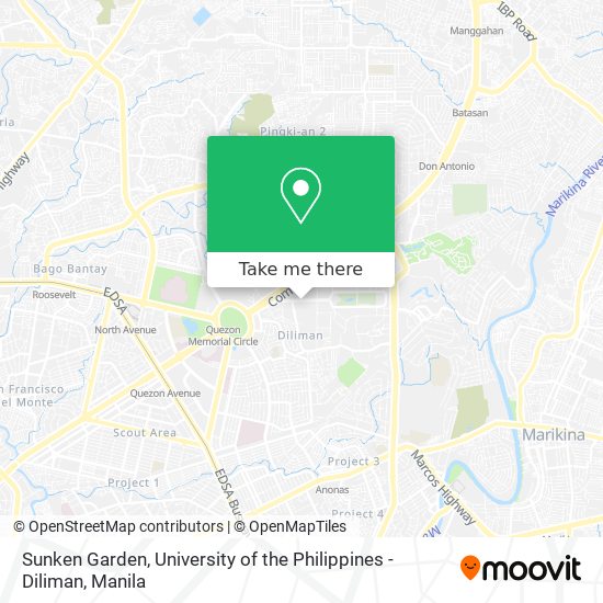 Sunken Garden, University of the Philippines - Diliman map