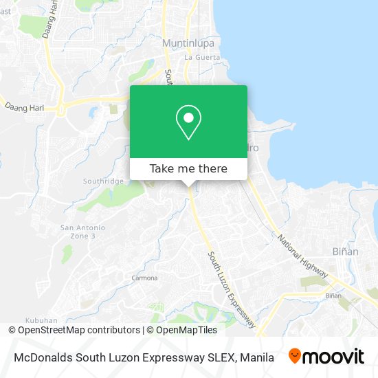 McDonalds South Luzon Expressway SLEX map