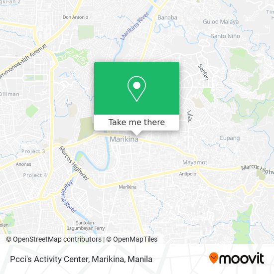 Pcci's Activity Center, Marikina map