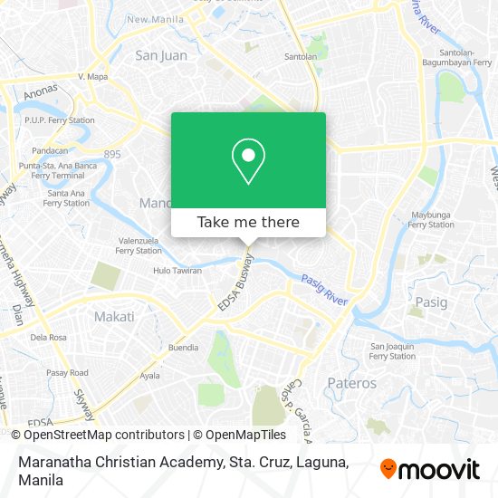 Maranatha Christian Academy, Sta. Cruz, Laguna map