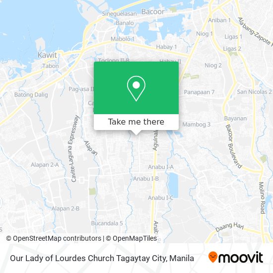Our Lady of Lourdes Church Tagaytay City map