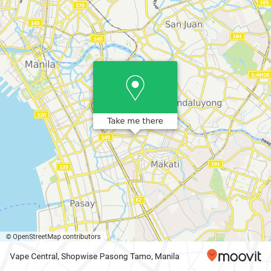 Vape Central, Shopwise Pasong Tamo map