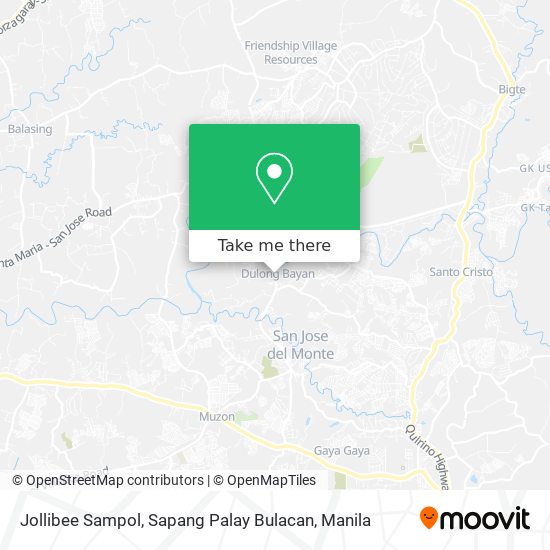 Jollibee Sampol, Sapang Palay Bulacan map
