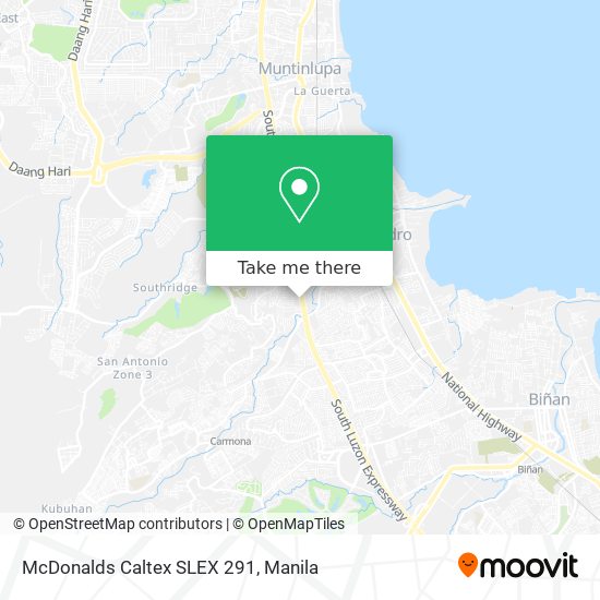 McDonalds Caltex SLEX 291 map