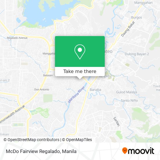 McDo Fairview Regalado map