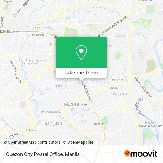 Quezon City Postal Office map