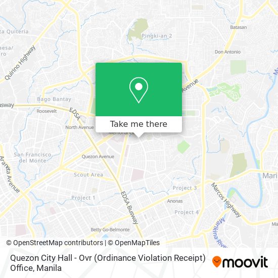 Quezon City Hall - Ovr (Ordinance Violation Receipt) Office map