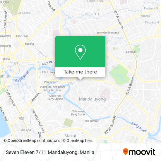 Seven Eleven 7/11 Mandaluyong map
